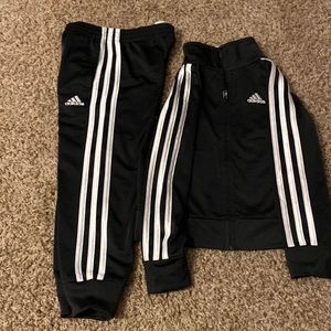 Adidas 2 pcs Sweat Suit Black and White Size 4